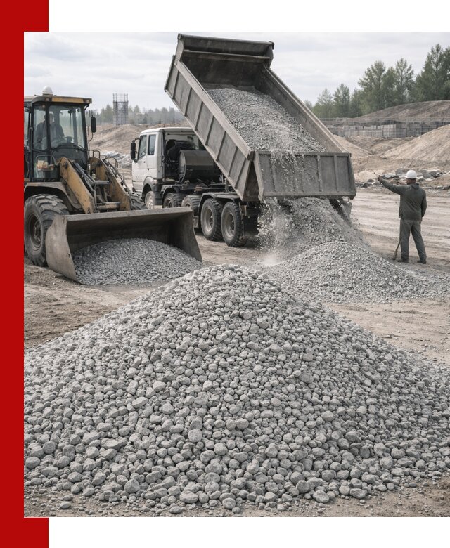 Доставка известнякового щебня фр. 5–20 в Реже