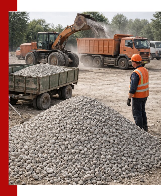 Доставка известнякового щебня фракция 20–40 в Реже