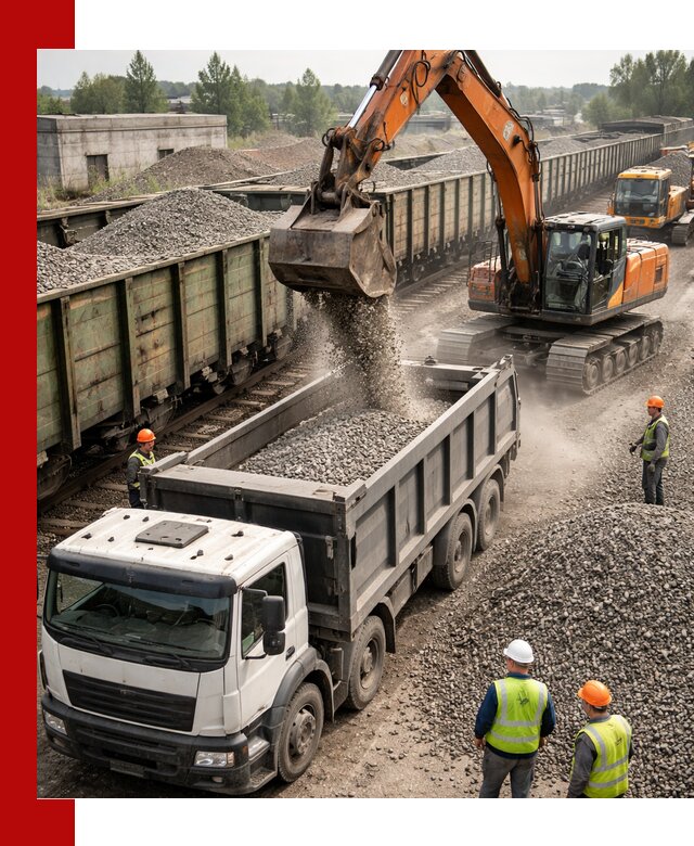 Железнодорожный щебень фракция 25–60 для поставок в Реже