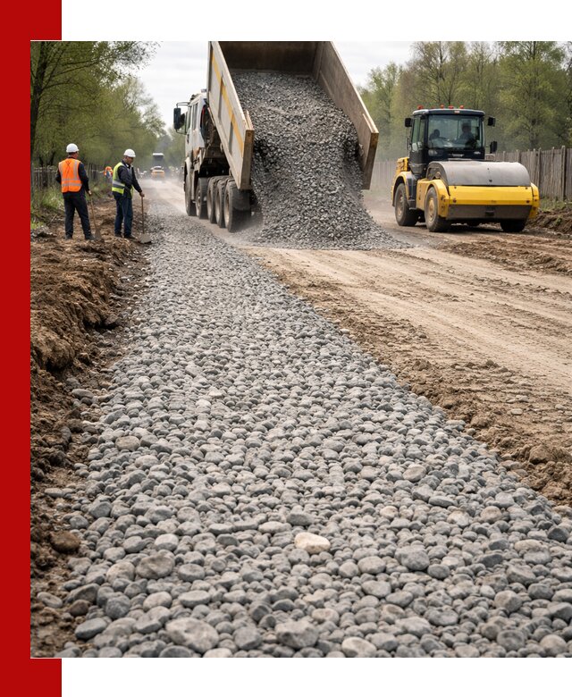Доставка щебня для отсыпки дорог в Реже высокого качества