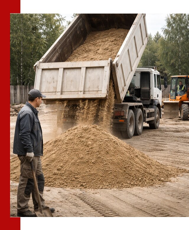 Доставка и продажа песка с разгрузкой в Реже