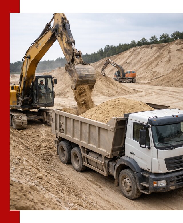 Доставка карьерного песка с самосвалами и разгрузкой в Реже