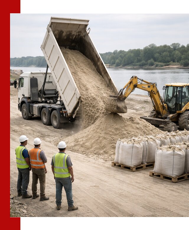 Доставка речного песка в Реже самосвалами и погрузкой