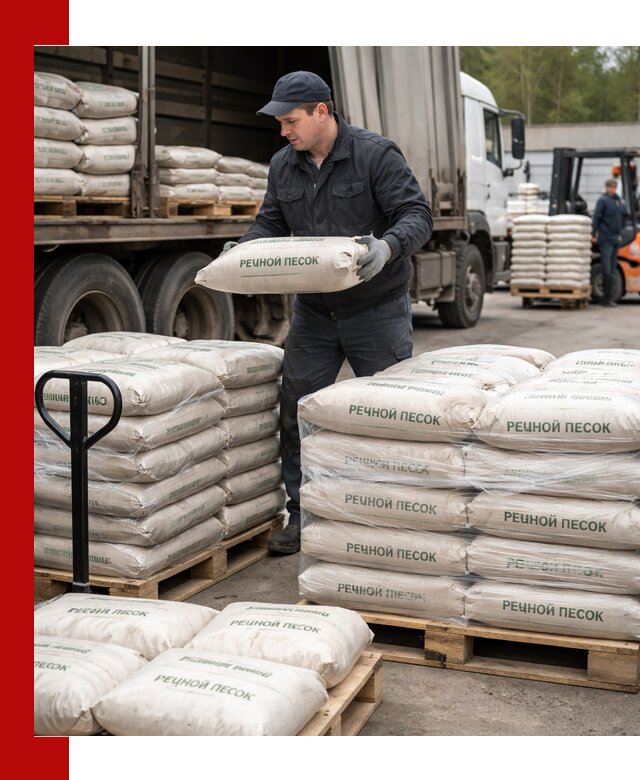 Речной песок в мешках с доставкой в Реже