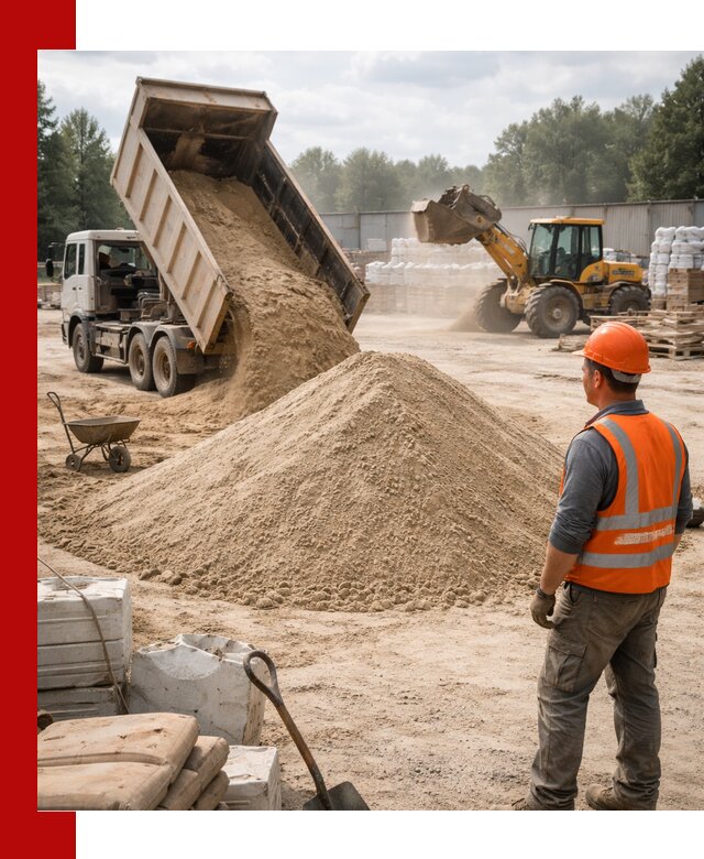 Доставка строительного песка с самосвалом в Реже