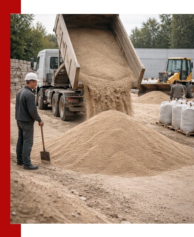 Кварцевый песок фракция 0–3 мм с доставкой в Реже