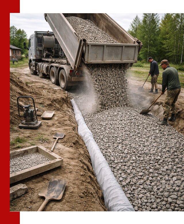Гравий для дренажа с доставкой в Реже качественный и недорогой