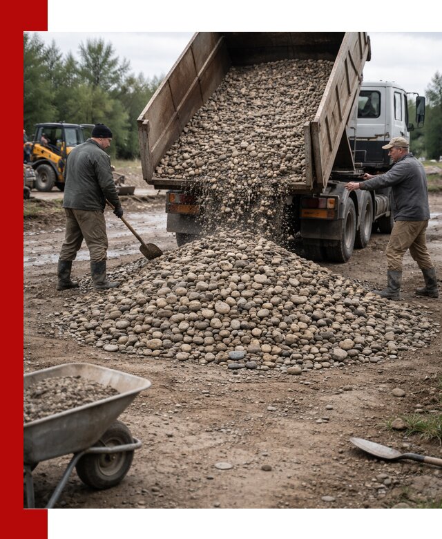 Доставка гальки речной оптом и в розницу в Реже