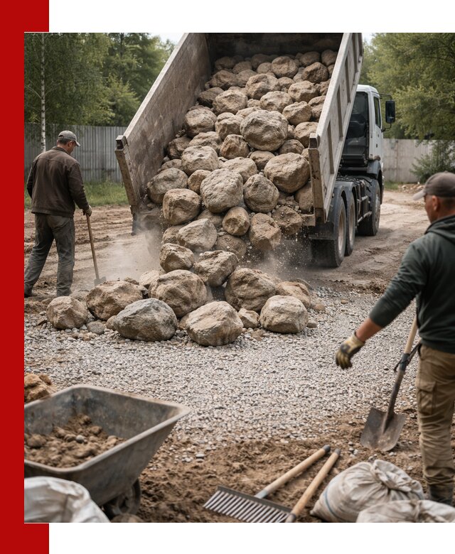 Доставка и укладка булыжника в Реже