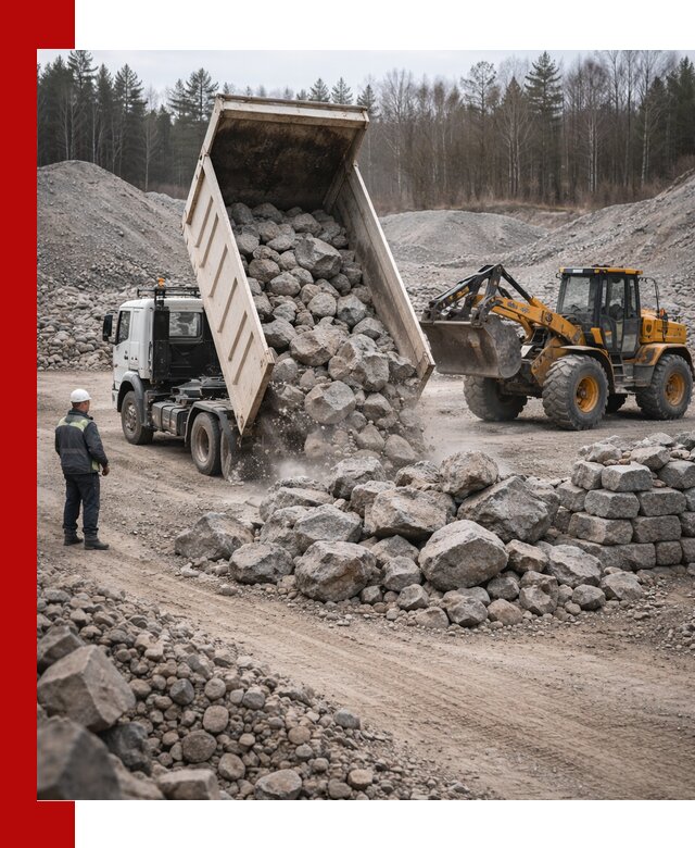 Доставка и продажа бутового гранитного камня в Реже