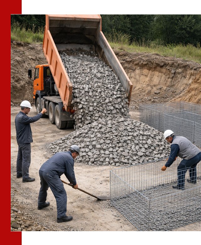 Камень для габионов с доставкой в Реже быстро и надёжно