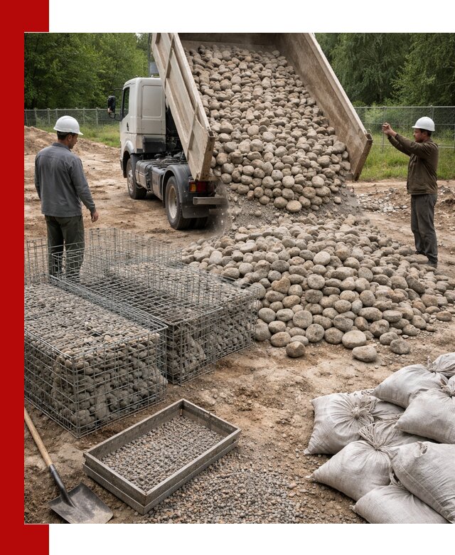 Камень для габионов фракция 70–151 в Реже