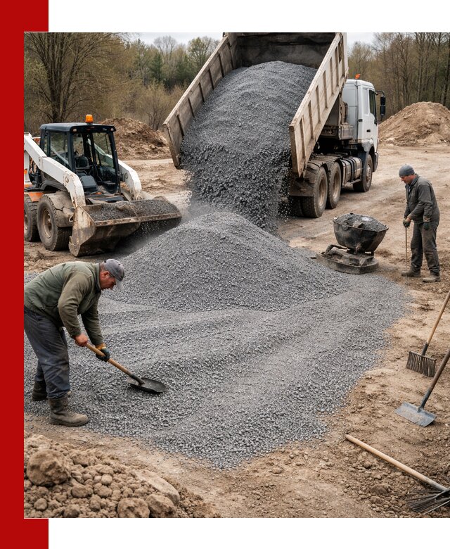 Отсев для подсыпки в Реже — доставка и подсыпка на участок