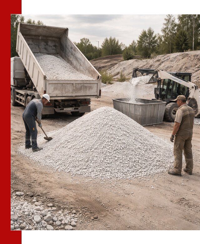 Доставка и продажа белой мраморной крошки в Реже