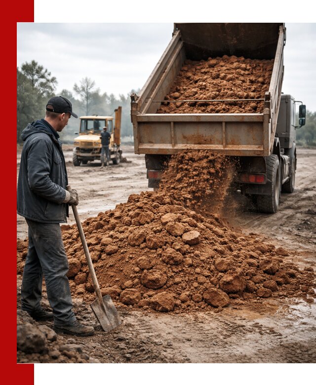 Глина для засыпки в Реже с доставкой самосвалами