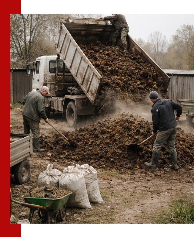 Доставка коровьего навоза самосвалом в Реже
