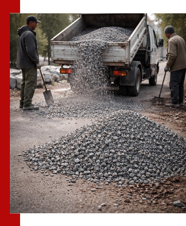 Гранитная крошка для посыпки дорог и тротуаров в Реже