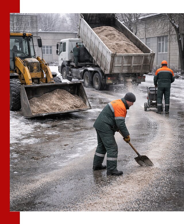 Реагент против гололеда с доставкой и нанесением в Реже
