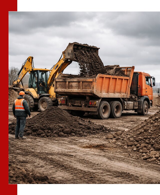 Вывоз грунта и строительного мусора в Реже грузовыми самосвалами